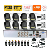 Kit de vidéosurveillance extérieur 8 canaux AHD XVR DVR 5MP, caméra de sécurité étanche IP66 avec vision nocturne couleur, système de surveillance