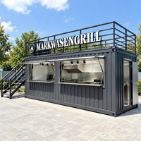 Restaurant moderne en conteneur maritime de 20 pieds à deux étages, cuisine préfabriquée de luxe en conteneur moderne, équipement de cuisine complet pour les entreprises