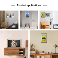 Pro bingkai foto Digital kayu 32 ", bingkai foto Digital besar WiFi IPS HD layar sentuh pasang dinding aplikasi gambar Video