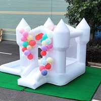 Château gonflable de mariage de qualité commerciale DFRL, toboggan gonflable blanc, certifié EN14960, PVC, 13x13x10 pieds, garantie de 3 ans, >400 kg