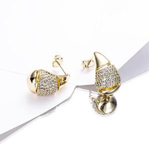 CM Jewelry Mew Customized Zircon Product <strong>Pendiente</strong> De <strong>Gota</strong> De Agua Versatile 14k Gold Plated Water Drop Earring - Product Image 6