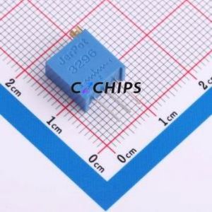 Résistance/potentiomètre réglable 3296W-1-104, composant traversant (THT)-3P, 9,5x4,9 mm, résistance 100 kOhm, 10 %, 500 mW, 250 ppm/ ℃ - Product Image 1