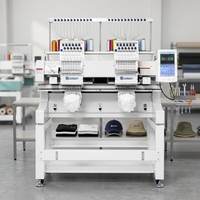 Machine à broder informatisée pour vêtements, machine à broder à deux têtes haute vitesse, machine à broder plate automatique avec ordinateur
