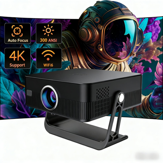 K7 Android Smart 4K Projector | 300 ANSI & Native 1080P for Home Cinema Experience