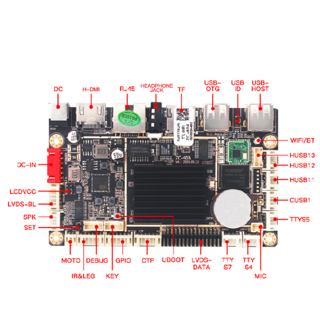 A133 Quad Core A53 1.5GHz Industrial PCBA Motherboard Android 10 Embedded Development Double Channel SATA IDE New