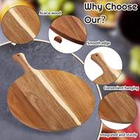 Planche à découper en bois d'acacia personnalisée avec poignée, plateau de service pour viande, pain, fromage, pour cuisine, restaurant
