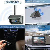 2.4Ghz Reversa Caméra solaire sans fil De Recul Sans Fil Ruckfahrkamera Kit de moniteur de chariot élévateur Batterie Caméra de recul