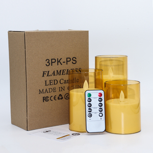 Venta al por mayor <span class=keywords><strong>de</strong></span> fábrica en China: Diferentes velas LED sin mecha para exteriores, juego <span class=keywords><strong>de</strong></span> velas LED tipo pilar con efecto <span class=keywords><strong>de</strong></span> movimiento para fiestas - Product Image 6