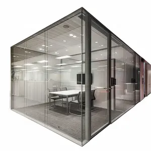 Soundproof modern office partition glass wall for office furniture
