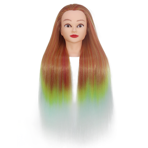 Salón de salón afroamericano, enseñanza de peluquería, cabeza de estilismo, cabeza de Maniquí de entrenamiento con pelo sintético - Product Image 4