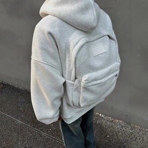 Fournisseur de sweats à capuche unisexes OEM pour hommes, en coton 600 GSM, doublés en polaire Sherpa, épais, effet vieilli, vierges, simples, propres, zippés, personnalisables, échantillons disponibles - Product Image 2