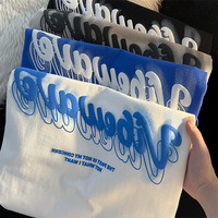 T-shirt unisexe en coton 100% surdimensionné, uni, imprimé numériquement, style streetwear, manches courtes, respirant, tricoté