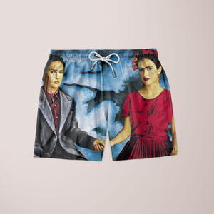 Pantaloncini con design astratto a tema fuoco - Product Image 1