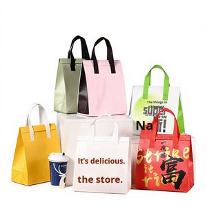 Sac isotherme en non-tissé avec isolation en feuille d'aluminium recyclable, personnalisable pour la livraison de gâteaux et de sandwichs, imperméable, vente en gros - Product Image 6