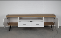 Ensemble table basse et meuble TV convertible moderne personnalisé, panneau en bois avec plateau en placage mélaminé MDF
