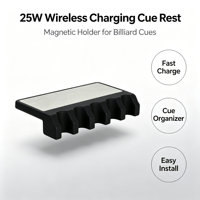 Support de queue de billard portable à clipser sur table avec chargeur sans fil 25W pour salle de billard