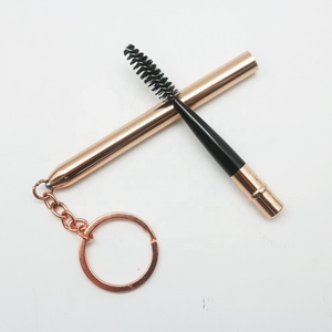 Llavero Metálico Único al por Mayor, Cepillo Reutilizable <span class=keywords><strong>para</strong></span> Cejas y Pestañas con Forma de Rizador de Pestañas en Oro Rosa, 16.5cm, Logotipo Personalizado - Product Image 5