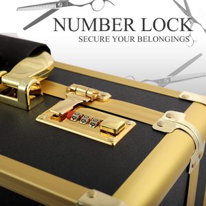 Professionale salone di taglio capelli cassetta portautensili custodia in alluminio portatile con finitura oro OEM/ODM personalizzabile - Product Image 4