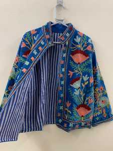 เสื้อคลุมกิโมโนฤดูหนาวผ้ากำมะหยี่ซูซานีลายสัตว์ ระบายอากาศได้ดี บรรจุใยฝ้าย งานปักมือ รับผลิตแบบ OEM/ODM มีจำหน่ายในอินเดีย - Product Image 3