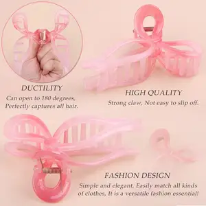 Qianjin Nonslip Butterfly Clips Hair Styling Accessories Elegant Butterfly Hair Accessories For Girls Bow Hair Claw Clips