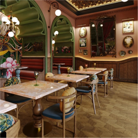 Ensemble de mobilier de restaurant commercial, table et chaises de banquet, fauteuil de restauration, design rétro, OEM ODM