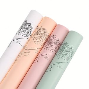 Papier d'emballage pour fleurs élégant en plastique imperméable, feuille pour bouquet, pour fleuriste - Product Image 1