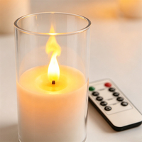 Flammenlose LED-Kerzen Handgefertigt Matt-Finish Dimmbar Batteriebetrieben Fernbedienung Timer Realistisch Flackernde Säulenform