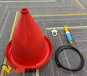 Agrieso, equipo avícola de alta calidad, Material plástico PP, <span class=keywords><strong>bebedero</strong></span> automático para pollos, bebederos colgantes con <span class=keywords><strong>campana</strong></span> roja para Gallinero - Product Image 6