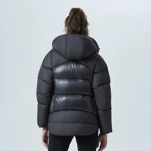 Abrigo de Invierno Acolchado para <span class=keywords><strong>Mujer</strong></span>, Estilo Europeo Americano, con Capucha, 90% Plumón de <span class=keywords><strong>Ganso</strong></span> Blanco, Exterior de Nailon Poliamida, Relleno de 100g-150g, Cálido - Product Image 5