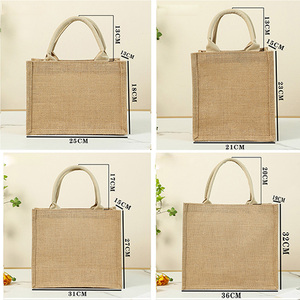 Custom Logo Size Jute <strong>Bags</strong> Wholesale Reusable Portable Laminated <strong>Hemp</strong> Burlap Tote <strong>Bags</strong> For Shopping - Product Image 6