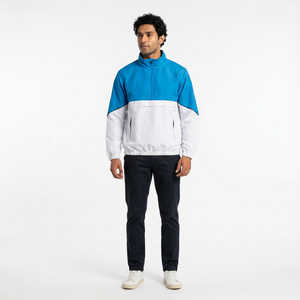High Quality Autumn Custom Polyester Canvas Stand Vintage Windbreaker Hood <b>Jacket</b> <b>Men</b> New Fashion Oversized Waterproof Front - Product Image 1