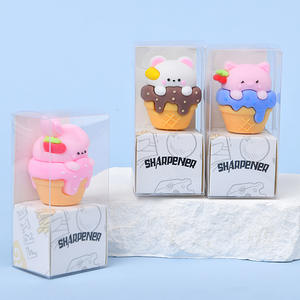 Sacapuntas de Animales Adorables para Estudiantes, Material Escolar, Diseño de Helado de Silicona, Sacapuntas de Fresa al por Mayor - Product Image 2