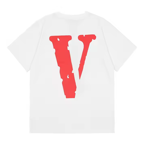 2025 Oversize Unisex 100% cotone t-shirt manica corta stampa Casual collaborazione solido grande modello V moda estiva per coppie - Product Image 1