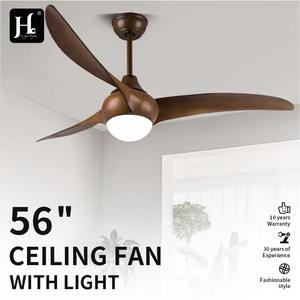 Ventilateur de plafond blanc de 52 pouces de qualité supérieure avec lumière LED, décoration moderne pour la maison, télécommande, trois pales, profil bas, moteur CC, corps de lampe en fer - Product Image 4