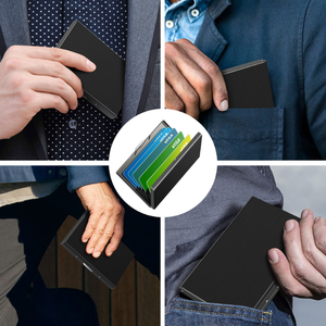 Porte-cartes de crédit en acier inoxydable pour hommes Porte-cartes d'identité de voyage mince et anti <span class=keywords><strong>protection</strong></span> Portefeuille <span class=keywords><strong>Rfid</strong></span> pour femmes Porte-<span class=keywords><strong>carte</strong></span> en métal - Product Image 6