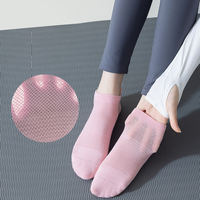 Chaussettes de yoga, Pilates et trampoline antidérapantes en coton et fibre de bambou, écologiques, avec logo personnalisé, sans coutures, à compression, pour le sport et la danse.