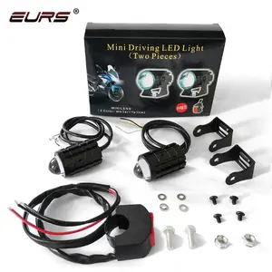 Ers holofotes de motocicleta, led cor dupla pequena arma de aço integrada perto de longa duração à prova d' água super brilhante 8-80v