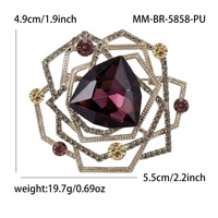 Bros Bunga Berlapis Emas yang Bergaya dan Dipersonalisasi, Detail Kristal Rhinestone Kaca, Aksesori Hadiah Pernikahan Vintage Mewah.