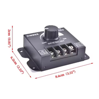 SY noir 30A rotatif LED gradateur DC12-24V contrôleur de bouton poussoir en plastique haute puissance avec garantie de 3 ans pour les bandes de LED