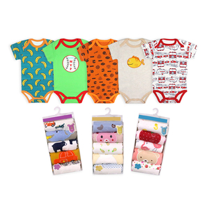 Bộ quần áo bé trai sơ sinh 5 món mùa hè, chất liệu cotton, tay ngắn, gồm áo liền quần - Product Image 6