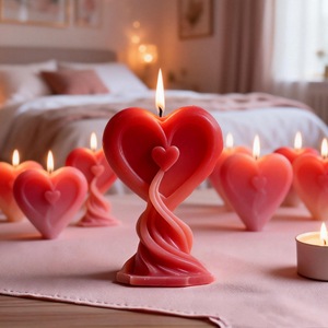 Rose-Shaped Couple Candle <b>Mold</b> Silicone DIY Craft Valentine'S Day Decoration Transparent White Customizable Shape - Product Image 2