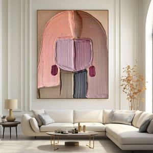 Art mural 3D, grande toile texturée épaisse, peinture abstraite colorée de personnes, art mural moderne vertical pour la décoration intérieure moderne et les galeries - Product Image 6