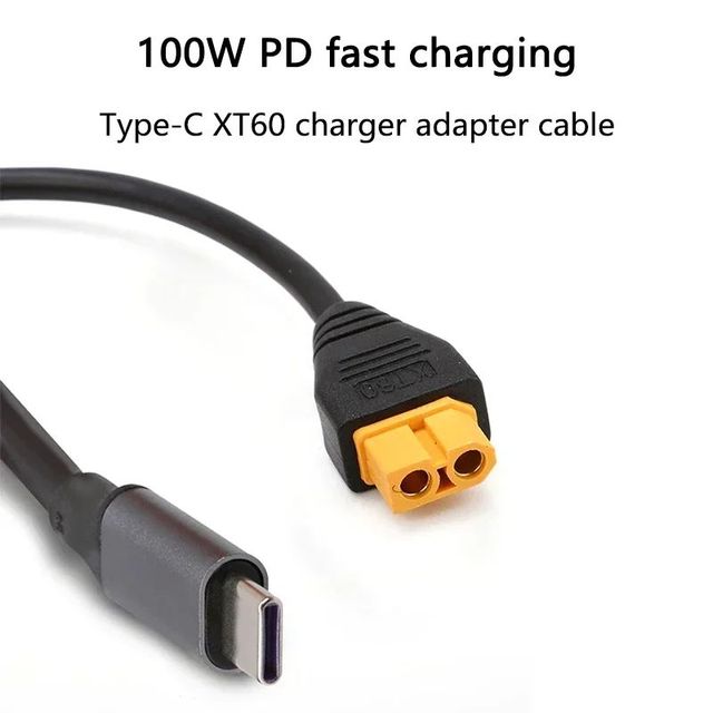 C100 Type-C XT60 Charging Cable Adapter, for ToolkitRC M7 M6 M6D M8S Charger, USB PD Fast Charge Wire RC Drone Battery