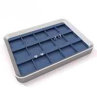 MASON-Présentoir à bijoux amovible en daim avec coussinets pour bague, collier, porte-boucle d'oreille, organisateur, plateau à bijoux empilable personnalisé