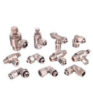 Raccords pneumatiques en cuivre et laiton nickelés à encliquetage PU PV PL PZA PE PMF PM PY pour machines industrielles 0,1-2MPa - Product Image 1