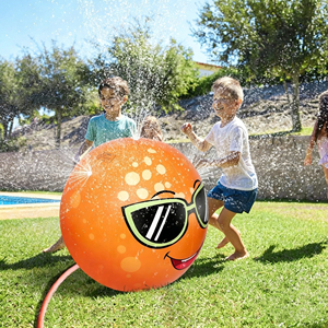 Pelota de Agua Inflable de PVC con Rociador Facial, 31.5cm, Reutilizable para Jugar en el Césped de Verano, Rociador de Jardín, Pelota de Playa, se Conecta a la Manguera del Jardín - Product Image 3