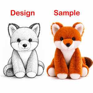 Morbido Peluche a Forma di <span class=keywords><strong>Volpe</strong></span> per Bambini <span class=keywords><strong>e</strong></span> Bambine, Simpatico Design Seduto, Regalo di Natale <span class=keywords><strong>e</strong></span> Compleanno - Product Image 1