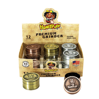 Honeypuff 40mm 3 pièces en alliage de zinc, moulin à herbes, moulin à fumer avec dents en forme, logo personnalisé, broyeur à herbes, accessoires pour fumer