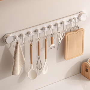 Suction Cup Kitchen Hooks Wall Mounted Self Adhesive Storage Rack For Utensils And Spatulas - Product Image 2