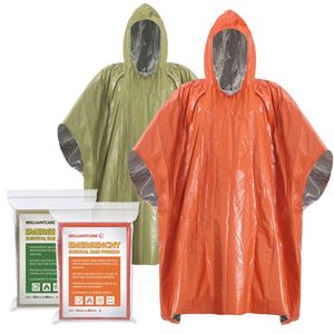 Portable Reusable Thermal <b>Poncho</b> Outdoor Survival Emergency Blanket Waterproof Windproof Custom - Product Image 3